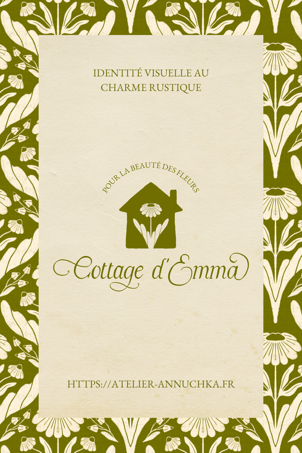 Cottage d'Emma - Epingle Pinterest 2 Cottage d'Emma identité visuelle semi-personnalisable rustique cottagecore par Atelier Annuchka