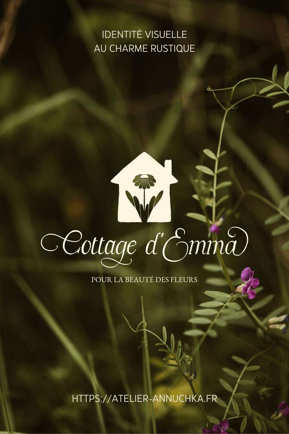Cottage d'Emma - Epingle Pinterest 3 Cottage d'Emma identité visuelle semi-personnalisable rustique cottagecore par Atelier Annuchka